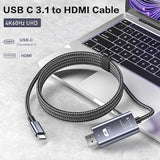 Usb C To Hdmi Cable 4K@60Hz 10Ft Braided Usb Type C To Hdmi Adapter For Home O