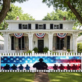 Memorial Day Banner Patriotic Veterans Decor 118 x 20 Inch