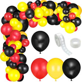 127 Pieces Red Yellow Black Balloons Arch Kit Birthday Party Supplies Garland Arch Baby Bridal Shower Wedding Party Backdrop Cartoon Mouse Theme Decorations