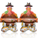 Turkey Balloons 2Pcs Self Standing Thanksgiving Balloons for Fall Party Harvest Festival Decor