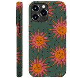 Case Compatible With For Iphone 16 Pro,Pink Orange Sun Moon Faces Phone Case For Iphone 16 Pro For Girl Women Boy Men