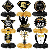 Father'S Day Decorations Honeycomb Centerpieces, Black And Gold Happy