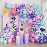 161Pcs Arch Kit Outer Space Party Decorations With Astronaut Rocket Pink And Purple Balloons Space Themed Birthday Party Baby Shower Decorations
