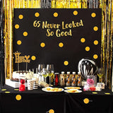 65 Never Looked So Good Gold Glitter Banner - 65Th Anniversary And Birthday Party Decorations