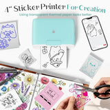 M04S Sticker Thermal Printer Ai Smart Printer Bluetooth Printpod Note Printer, Support 2/3/4 Inch Printing Width, 300 Dpi,Compatible With Phones, Suitable For Gift, Notes, Documents