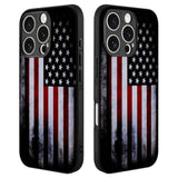 Compatible With Iphone 16 Pro Case American Flag Pattern Military-Grade Drop Protection Non-Slip Sides Anti-Scratch Back Shockproof Lightweight Slim Case For Iphone 16 Pro