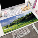 Golf Course Desk Mat Green Large Extended Mouse Pad Xl Desk Pad Gaming Mousepad Keyboard Mouse Mat For Computer Laptop 31.5''X11.8'' Non-Slip Rubber Base With Stitched Edges