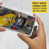 Scosche CCBRA4-SP Strikeline RA Premium USB-C to Right-Angle USB-C Charge & Sync Braided Cable 4-ft. Black/Space Gray