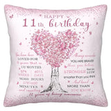 11 Year Old Girl Birthday Gifts Pillow Cover 18X18 Inch - Birthday Gifts For 11 Year Old Girl Pillowcase - 11Th Birthday Decorations For Girls Pillow Cover