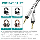 Focal Replacement Cable With 6.35Mm Adapter Compatible With Focal Elear Elegia Clear Stellia Celestee Headphones Replacement Audio Cable 4Ft