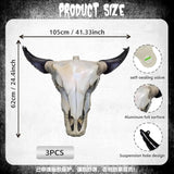 3Pcs Western Cowboy Party Decorations Longhorn Cow Balloons, Cowboy Foil Balloons For Last Rodeo Wild West Party Decorations Decors