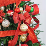 Red Christmas Ribbon Wired 2-1/2" Sparkle Metallic Glitter Wire Ribbon For Tree, Bows Making, Wreath Supplies, Gift Wrapping, Garland, Home Decor, Crafts -10 Yards