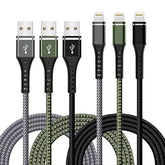 Apple MFI Certified 3-Pack 3Ft Lightning Cable Fast Charging for iPhone iPad