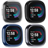 4 Pack Fitbit Sense 2 Versa 4 Screen Protector Case TPU Bumper