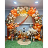 160PCS Fall Balloon Arch Kit with Orange Brown Gold White Balloons for Baby Shower