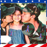 Memorial Day Gifts America Flag Satin Awareness Ribbons With Safety Pi