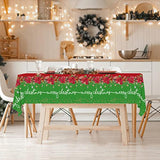 Christmas Party Supplies Christmas Poinsettia Flowers Disposable Tablecloth Waterproof Plastic Rectangular Table Cover For Merry Christmas Party Decorations, 3Pcs 54 X 108 Inch