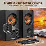 Active Bookshelf Speakers, 50W BT Home Speakers, 3 Woofer, 1 Silk Dome Tweeter PC Speakers, RCA Speakers for Desktop/Turntable/TV, Bass & Treble