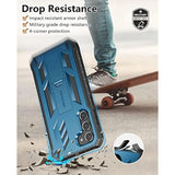 For Samsung-Galaxy S23+Plus Case: Dual Layer Protective Textured Cover & Rugged Tpu Shell With Kickstand | Military Grade Drop Protection | Heavy Duty Cell Phone Protector(Blue)