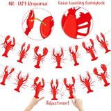 Crawfish Banners 2Pcs Crawfish Boil Party Decorations Pre-Strung Red Lobster Cutout Banner For Seafood Boil Lobster Shrimp Birthday Baby Shower Decor Supplies