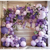 Purple Balloon Garland Kit - Double Stuffed Dark Purple Lavender Balloon Arch Latex Pearl Lilac Color For Baby Shower Birthday Butterfly Wedding Fairy Floral Wild Flower Party Decor