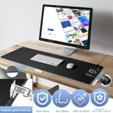 Magnetic Wireless Charging Mouse Pad, Office Desk Mat With Wireless Charger, Multifunctional Large Desk Pad With Non-Slip Base, Waterproof Leather Desk Pad For Gaming And Office Use(80X30Cm)