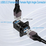 Dual Usb 3.0 Panel Mount 90° Angle Adapter 5Gbps Usb3.0 2 Female To 2 Female R