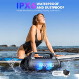 Portable Speakers Bluetooth Wireless, 120W Max Loudest Bluetooth Speaker, Ipx6 Waterproof Outdoor Speaker With 70W Deep Bass/2*Subwoofer/Dsp/Eq/42H/Led/Mac-In/Power Bank, Large Party Boombox
