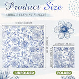 50 Pack 5 Styles Decoupage Napkins Decorative Napkins Floral Chinoiserie Cocktail Paper For Birthday Party Wedding Beautiful Gorgeous, Each Unfolded 13 Inch(Blue)