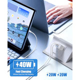40W Fast Charger For Iphone 16 15 Pro Max Charger Fast Charging,2Pack Dual Port Usb C Charging Block With 4Pack 6Ft Usb C To Usbc Cord For Iphone 16 15 Plus/16 15 Pro Max/Ipad Pro/Samsung S24