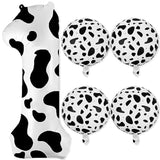 40-Inch Cow Print Number 1 Balloon with 18-Inch Cow Foil Birthday Decor