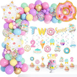 Two Sweet Donut Birthday Decor Kit: 145-Piece Party Supplies