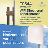 Tp544 Wifi Panel Antenna (5Ghz) (22Dbi) Outdoor Directional (4900-5850 Mhz) Wireless Network Signal (Pole Mast Mount) Weatherproof High-Gain Long Distance Range (N-Female Connector)