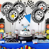 6 Pcs 30 Inch Wheel Balloons Tire Race Car Foil Balloons Party Decorations