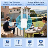 Ax1800 Outdoor Wifi 6 Extender, Long Range Outdoor Wifi Extender Signal Booster, Ip67 Weatherproof Outdoor Wireless Access Point With Poe, Gigabit Ports For Garage, Farm, Yard, Rv, Starlink