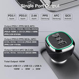 165W Super Fast Car Charger Dual Usb C Adapter: Pd3.1/140W Pd3.0/100W Pps45W Qc5 & Pd35W Pps25W - For Iphone 16 15 14 Samsung Galaxy S25 S24 Ultra Ipad Macbook Pro Air Pixel Type-C Laptops