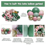 Sage Green Pink Balloon Arch Kit Double Stuffed Dusty Green Pastel Pink White Sand Gold Balloon Garland Light Olive Cream Balloons For Baby Shower Baby In Bloom Wedding Birthday Tropical Party Decor