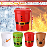 48 Pcs Christmas Cups Plastic 16 Oz Reusable Tumblers For Kids Santa Belt Stadium Drinking Cups Xmas Beverage Drinkware Assorted Styles For Adults Holiday Festive Party Supplies Decorations