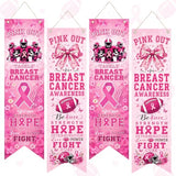 4 Pcs Pink out Breast Cancer Awareness Banner Decoration, Football