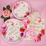 Happy Mother's Day Party Decorations, Mother's Day Party Supplies, Mothers Day Plates and Napkins, Cups and Knives for Mothers Best Mom Ever Themed Parties Serves 24