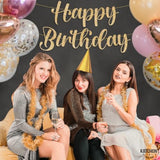 , Glitter Gold Happy Birthday Banner - Pre-Strung, 10 Feet | Birthday Decorations For Women, Men, Boys And Girls | Hbd Banner Backdrop For Gold Party Decorations, Happy Birthday Sign