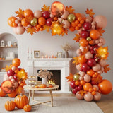 Fall Balloon Arch Kit 110pcs Gold Burgundy Peach Orange Balloons for Baby Shower Party