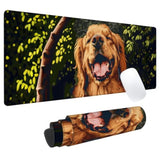 Golden Retriever Gaming Mouse Pad, Office Desk Mat, Anti-Slip Rubber Base Cool Aesthetic Mouse Pads For Computer Laptop Keyboard School Home Desktop Gamer Home Accessories Decor 31.5" X 11.8"