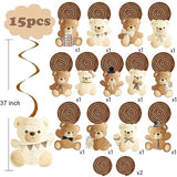 Bear Hanging Swirls Teddy Bear Baby Shower Decorations 15Pcs Teddy Bear Hanging Decor Cute Bear Swirls Ceiling Streamer We Can Bearly Wait Party Decorations For Bear Theme Baby Shower Supplies