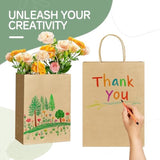 Gift Bags 100Pcs Brown Paper Bags With Handles Bulk 8X4.5X10.8 Inch Paper Gift Bag Medium Size, Kraft Paper Bag, Grocery Shopping Retail, Birthday Party Favors Wedding Sacks