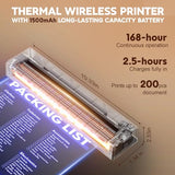 Portable Wireless Inkless Printer For Home Travel, M9 Small Bluetooth Thermal Printer Support 8.5" X 11" Letter & A4 Thermal Paper, Compatible With Phone, Pc For School, Office, With 10 Paper