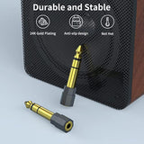 2 Pack 6.35Mm 1/4 Male To 3.5Mm 1/8 Female Stereo Headphone Adapter Audio Jack Plug Gold Plated For Speaker Headphone Guitar Digital Piano Amp Adapte (Grey)