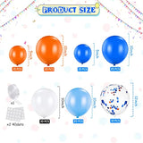 110Pcs Blue Orange Balloon Arch Kit Latex Confetti Balloons for Kids Party