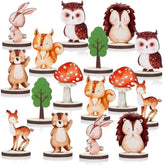 16 Pcs Woodland Animals Wood Table Centerpieces Forest Animals Cutout