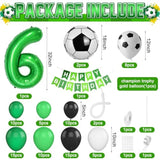 Soccer Balloon Garland Kit | Green 6 Balloons for Boys 6th Birthday Party